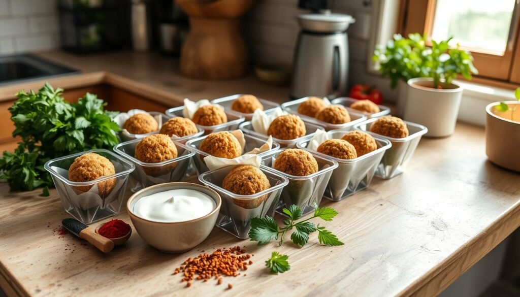 almacenamiento de falafel