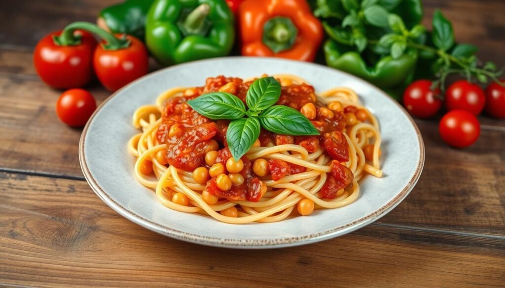 receta de pasta con garbanzos