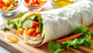 receta de wrap de hummus y verduras frescas